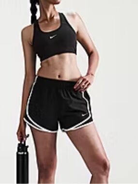 Nike Black Athletic Shorts with White Piping